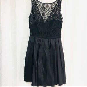 Aidan Women's V Neck Embroidered Lace Floral Dress Black Size 2